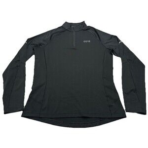 Men's GORE Wear 1/4 Zip Long Sleeve Pullover Size Medium Black *READ*